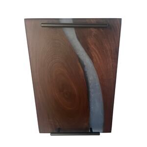 Handcrafted Walnut Blue Epoxy Waterfall Mid Century Modern MCM Charcuterie Board
